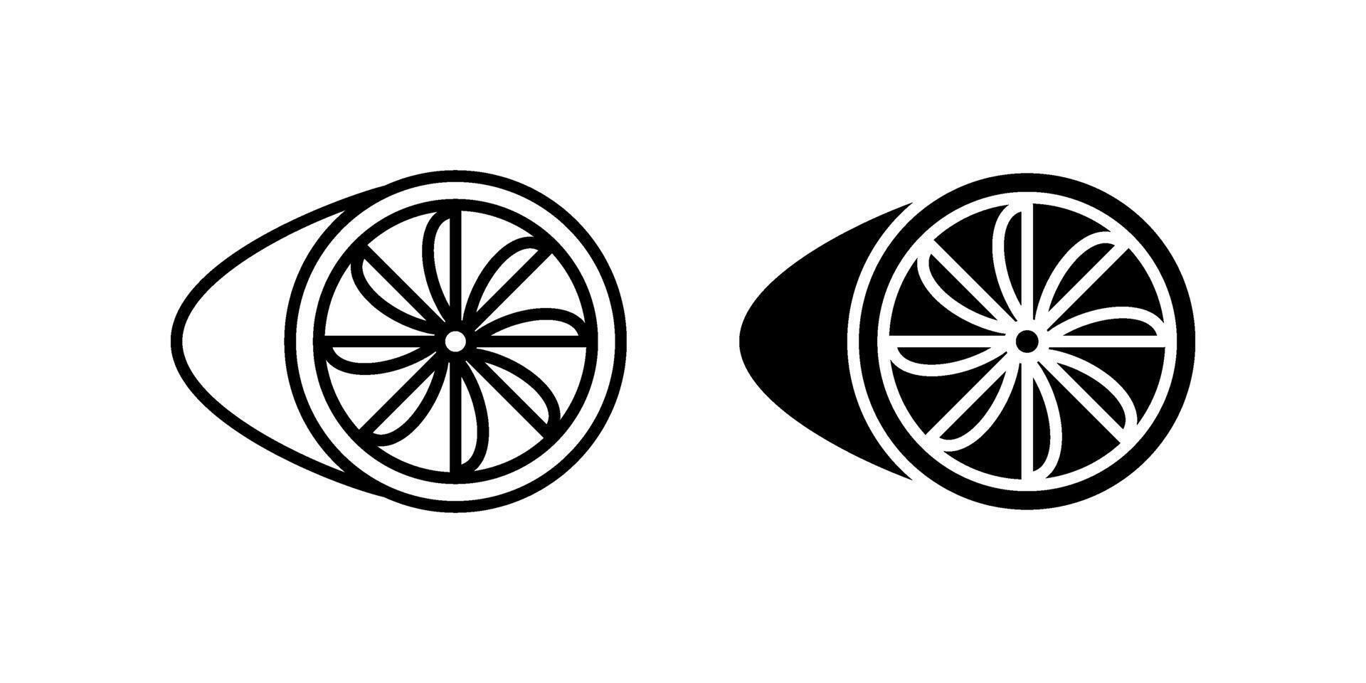 Plane turbine linear Icon set. Symbol isolated white background. illustration. color editable. vector