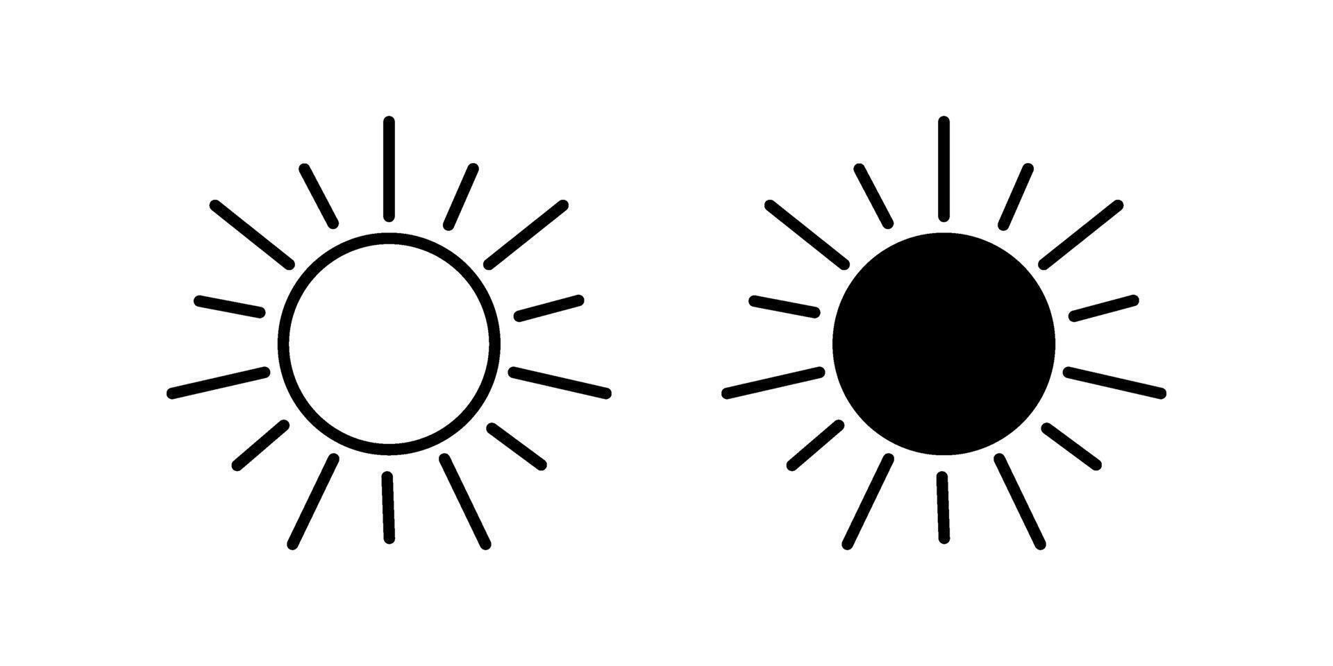 sun Icon set. Symbol isolated white background. illustration. color editable. vector