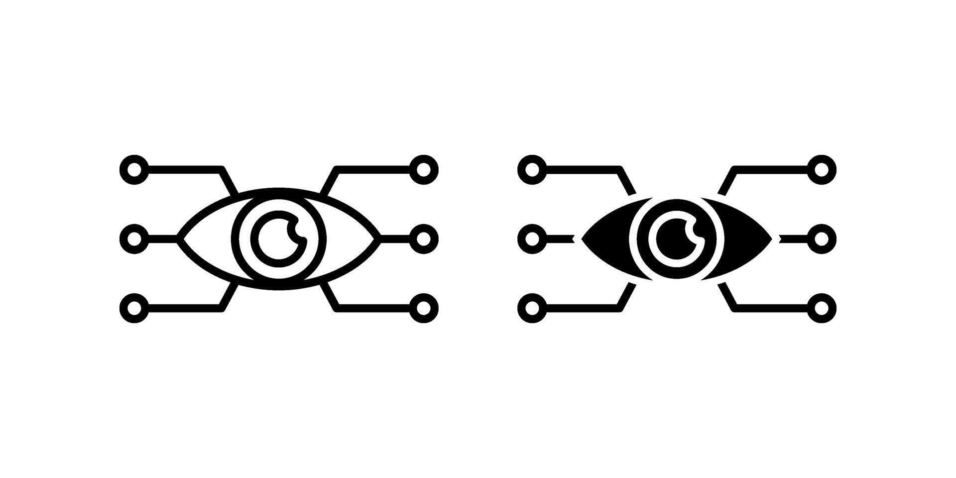 Bionic eye Icon set. Symbol isolated white background. illustration. color editable. vector