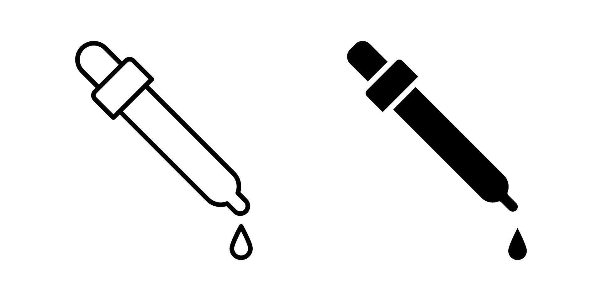 Dropper1 Icon set. Symbol isolated white background. illustration. color editable. vector