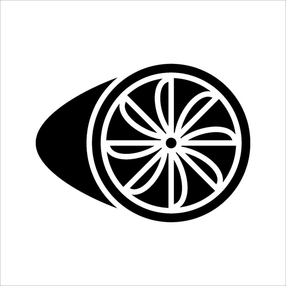 Plane turbine12 icon linear logo mark in black and white vector