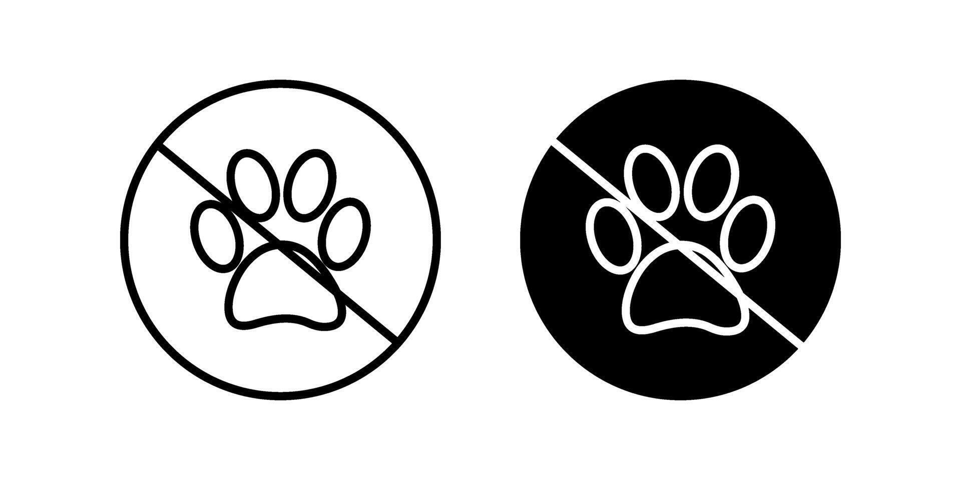 No Pets Allowed Icon set. Symbol isolated white background. illustration. color editable. vector