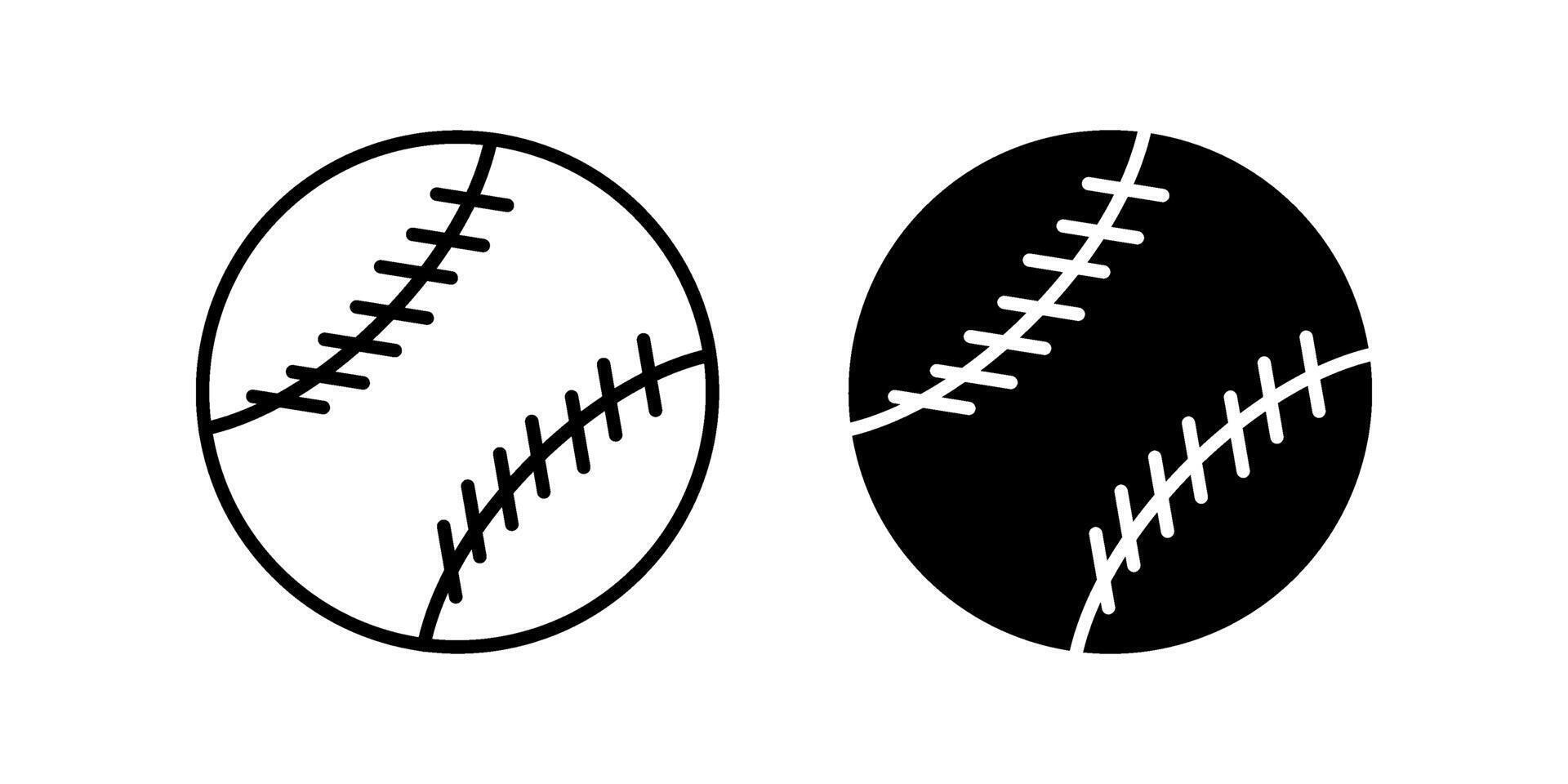 Baseball 2Icon set. Symbol isolated white background. illustration. color editable. vector