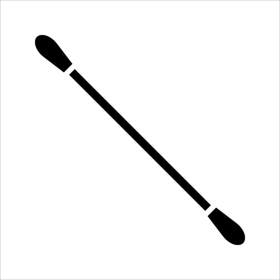 Cotton swab 4icon. Care and hygiene illustration. Black ear and cosmetic buds. Wooden ear stick. Bath and makeup symbols. vector