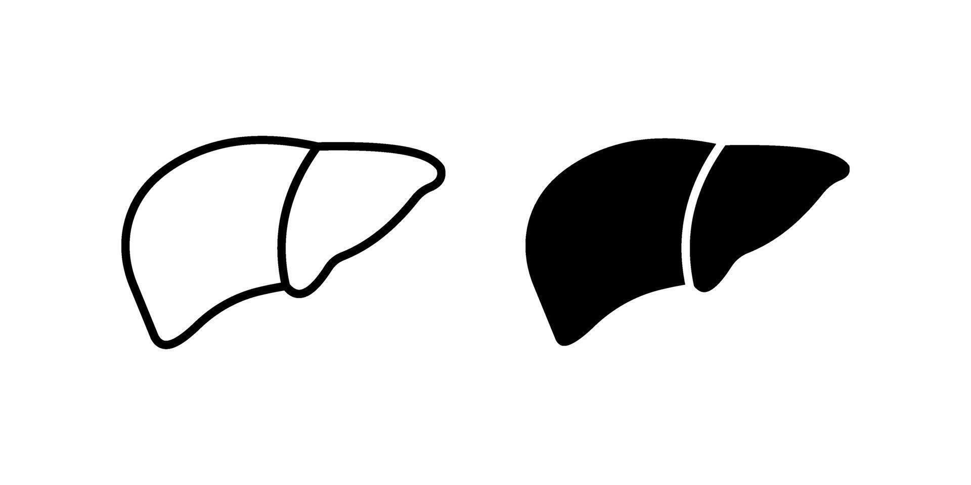 Liver Icon set. Symbol isolated white background. illustration. color editable. vector