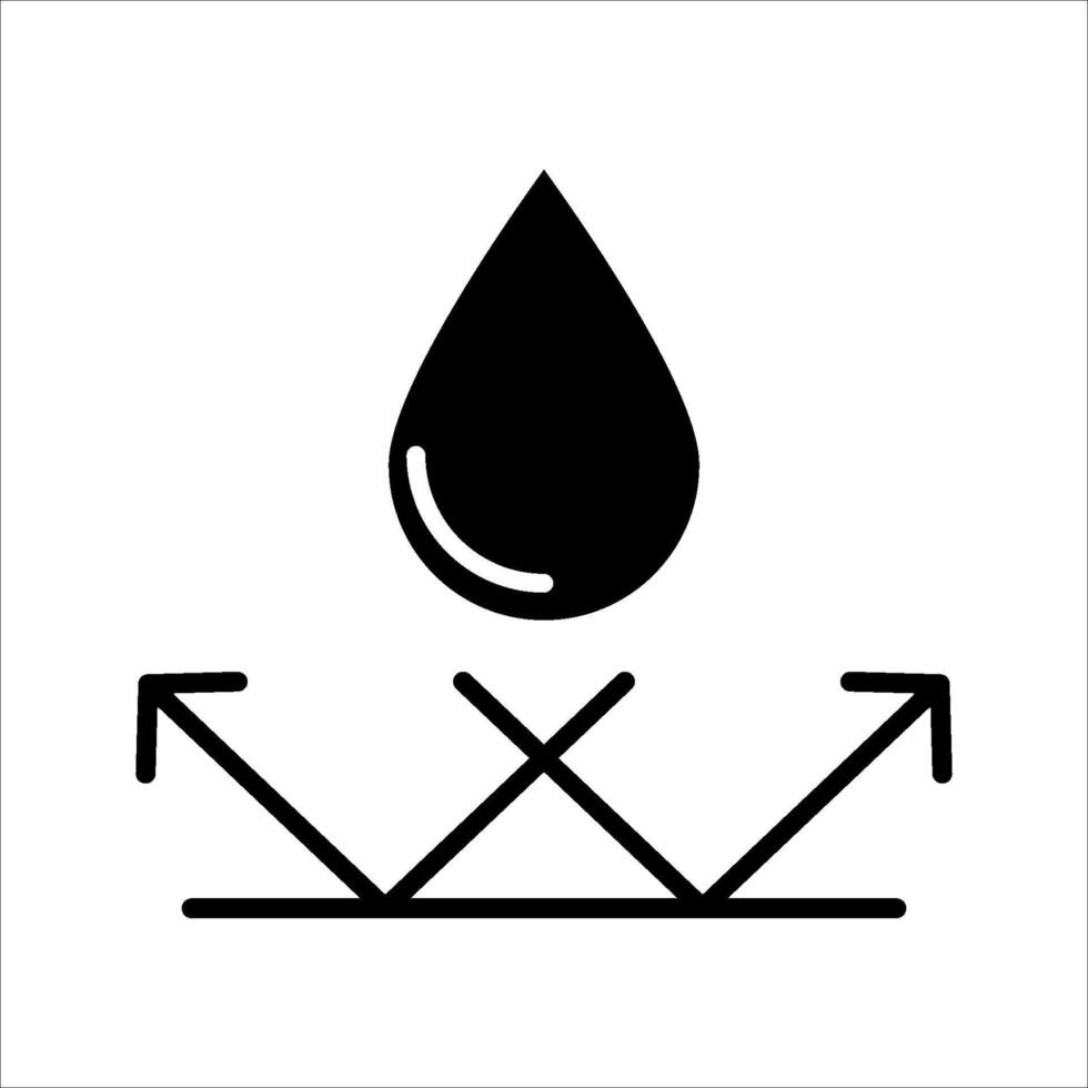 Water repellent surface line2 icon. Waterproof symbol concept. illustration on white background. vector