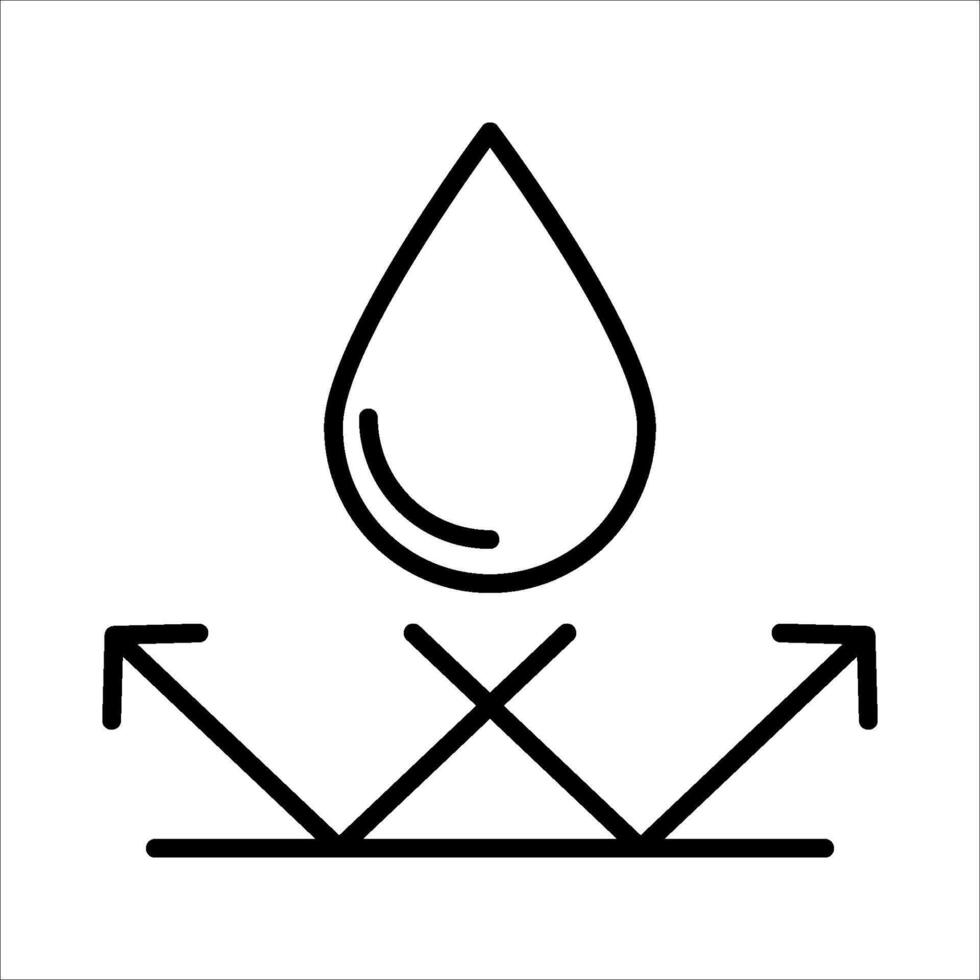 Water2 repellent surface line icon. Waterproof symbol concept. illustration on white background. vector