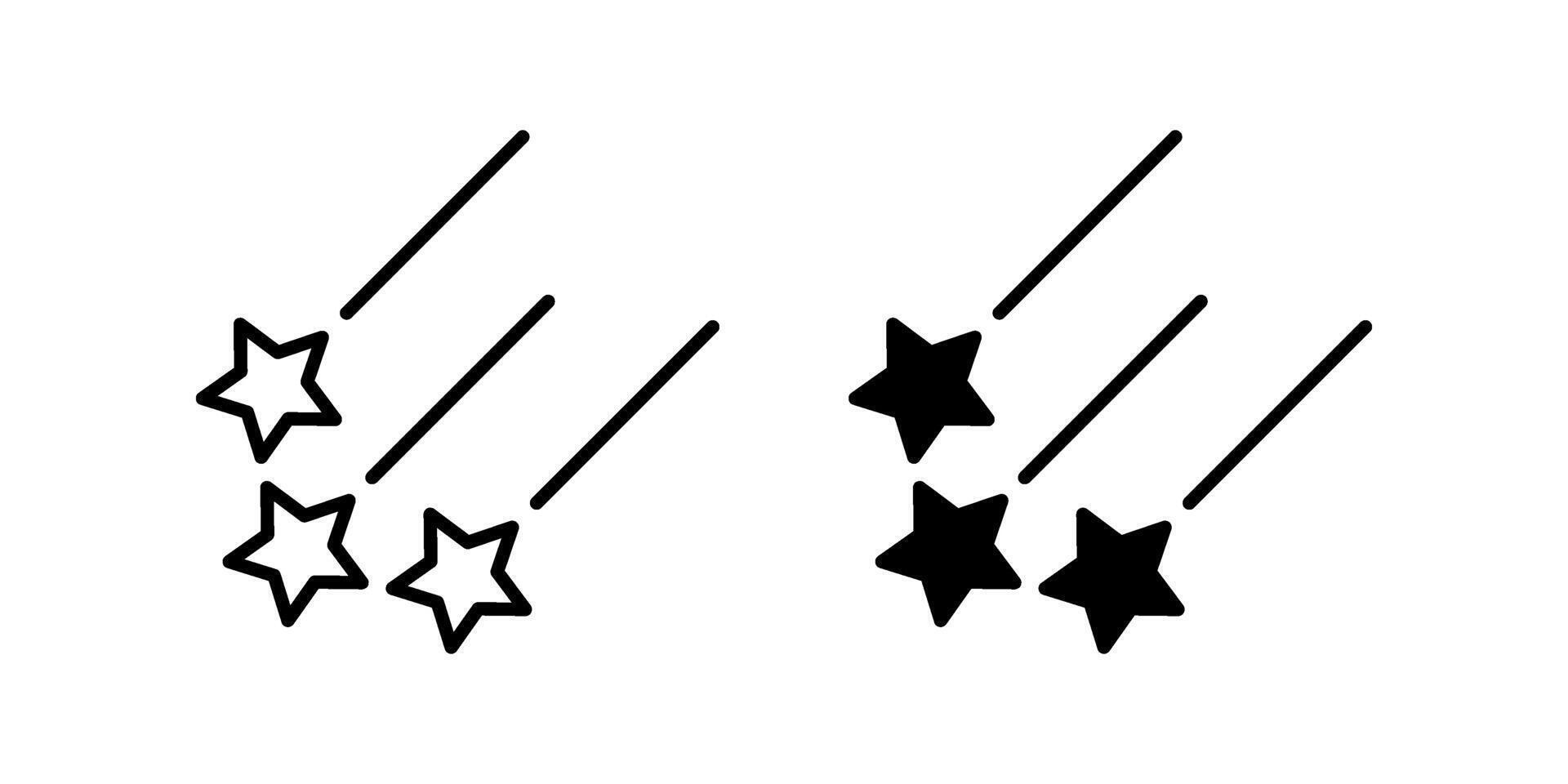 Meteor Rain Icon set. Symbol isolated white background. illustration. color editable. vector