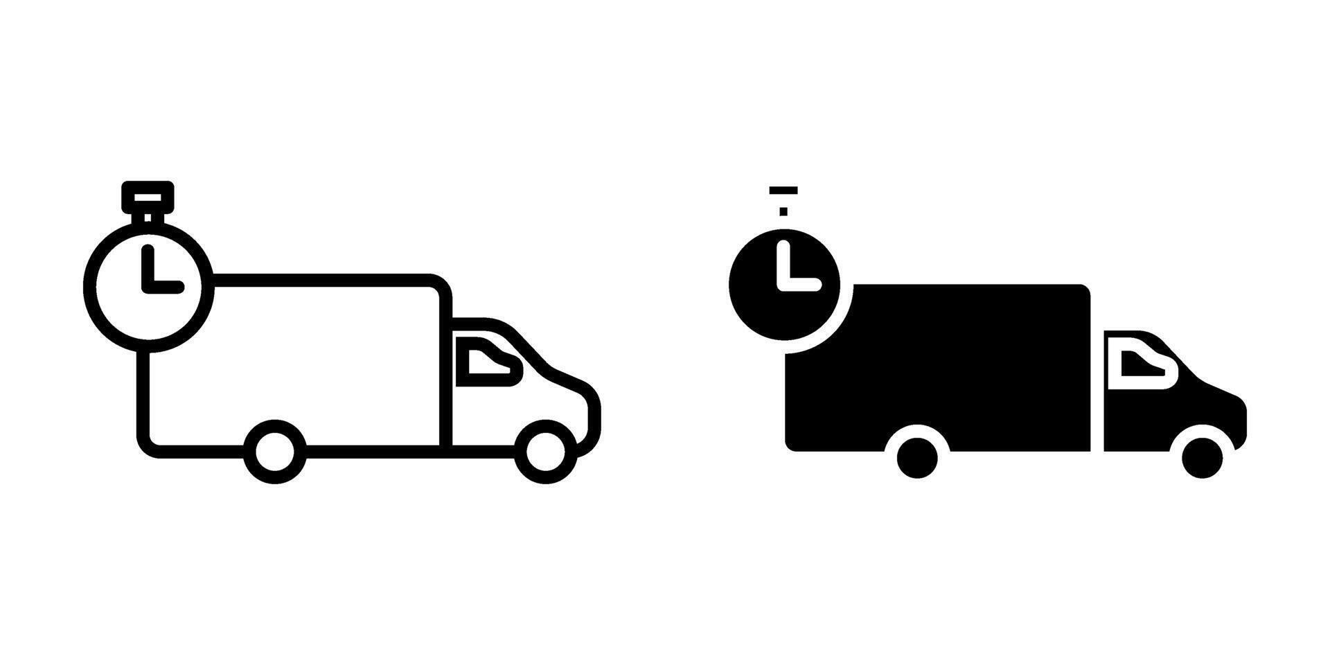 fast delivery truck Icon set. Symbol isolated white background. illustration. color editable. vector
