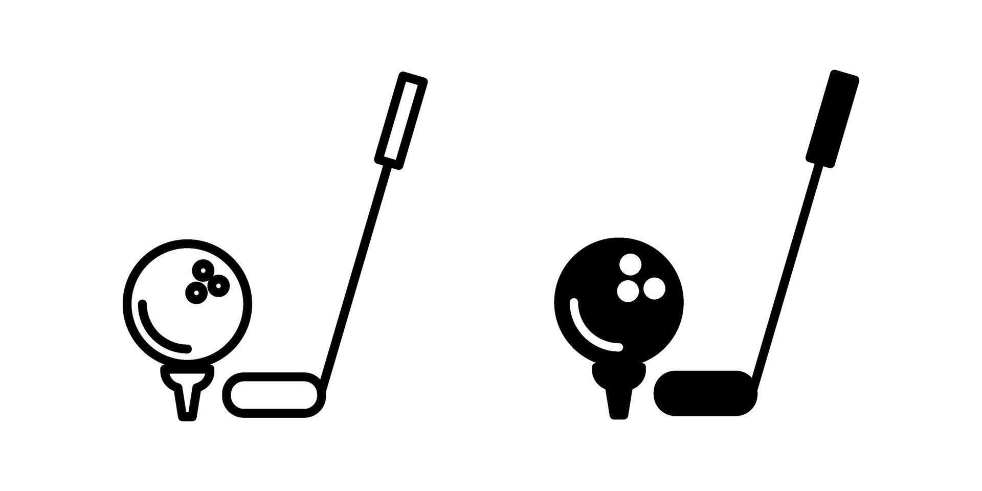 Golf 1 Icon set. Symbol isolated white background. illustration. color editable. vector