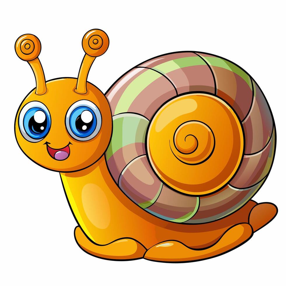 Cartoon snail on white background vector