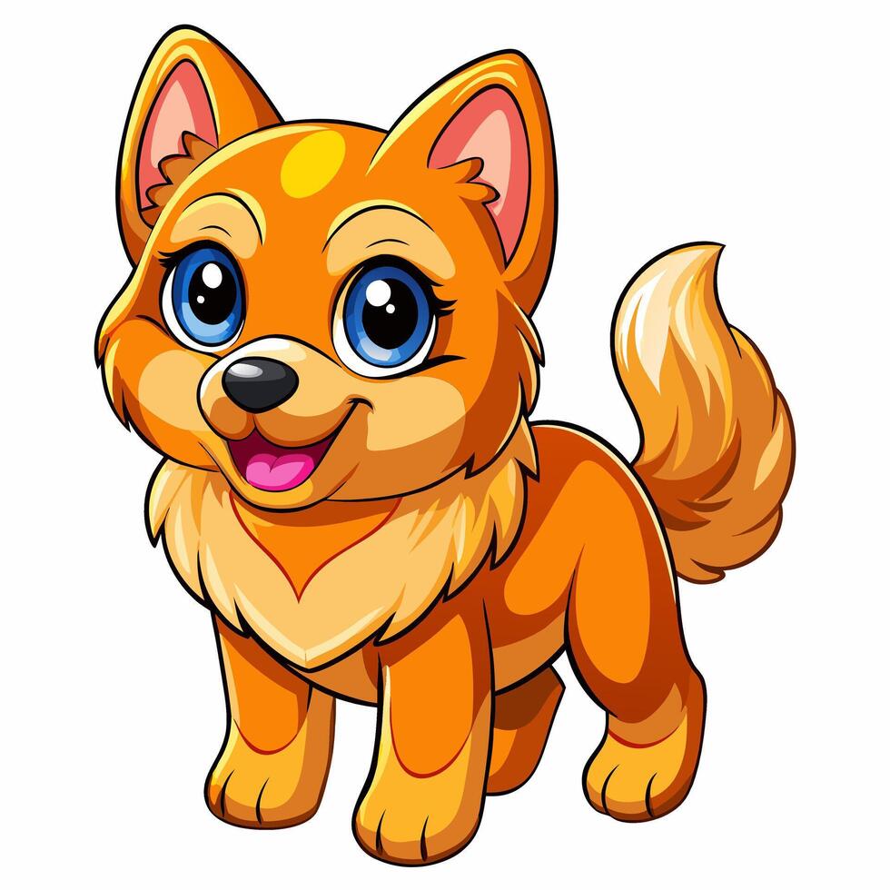 A cartoon dog with big eyes and a big nose vector
