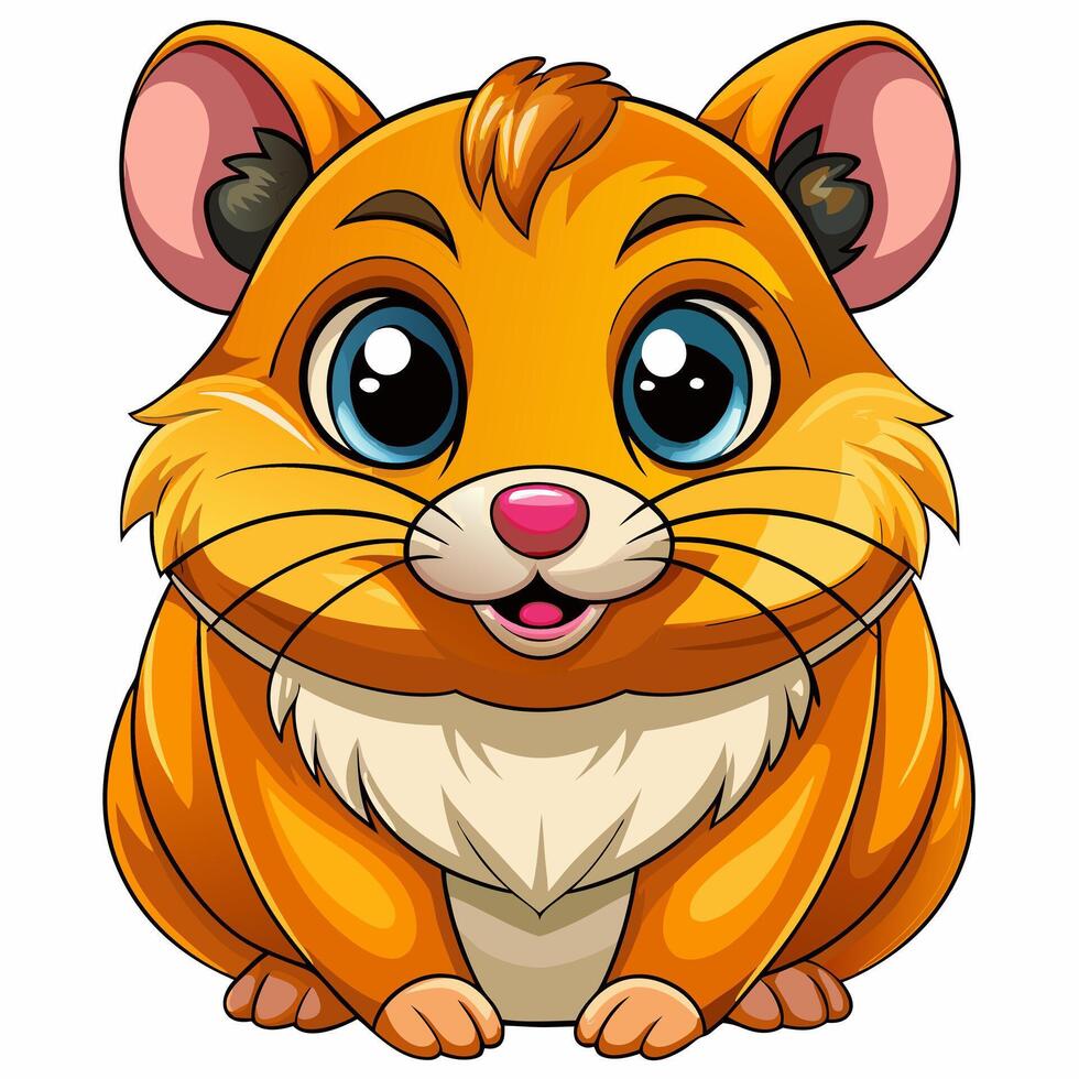 A cartoon hamster with big eyes and a big nose vector