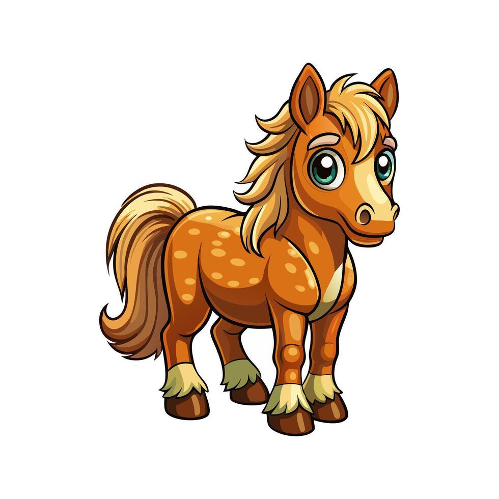 A cartoon horse with blonde hair and a long mane vector
