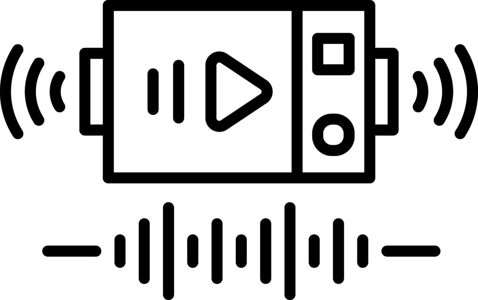 Audio streaming device icon in linear style vector