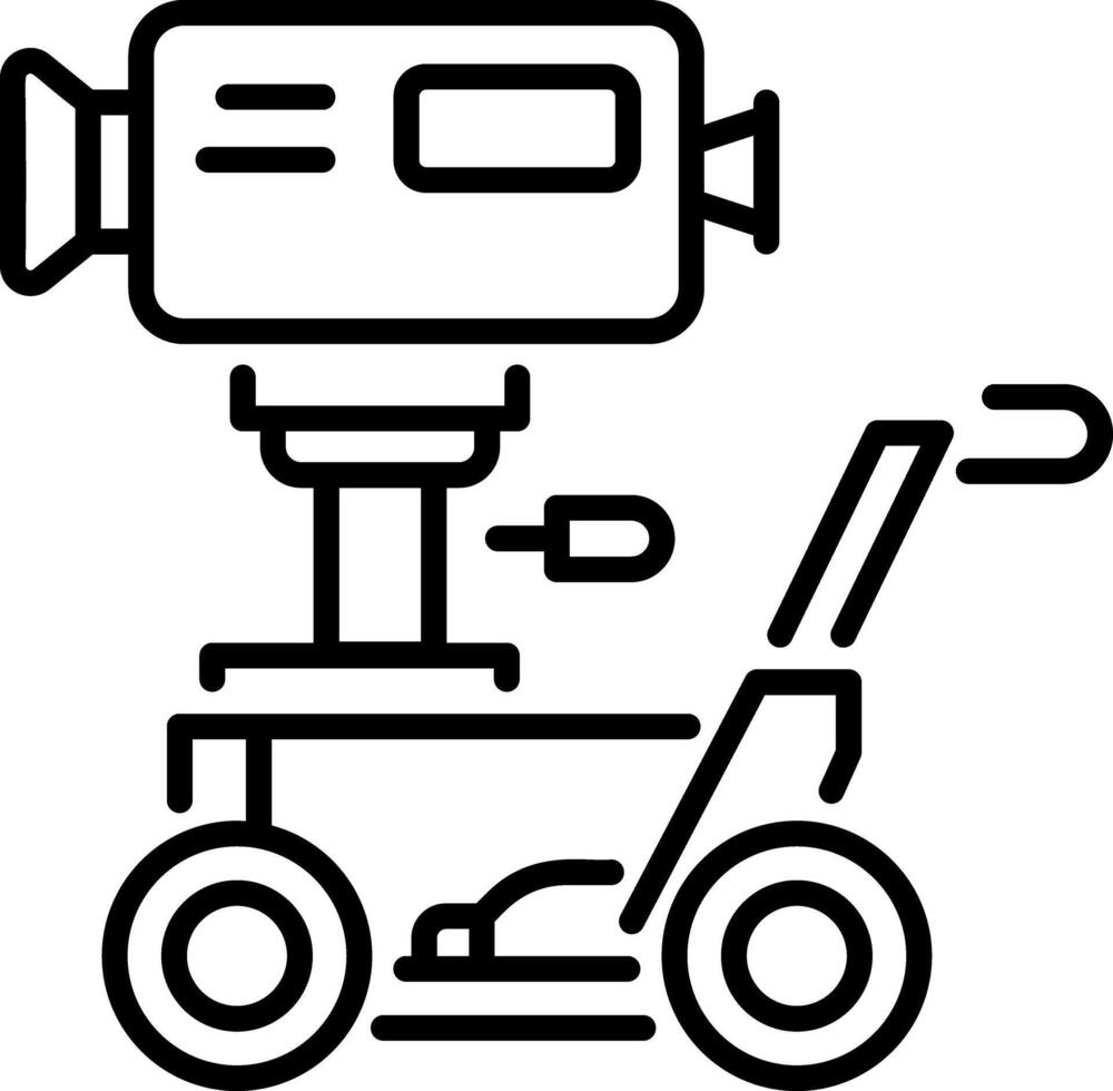 A line style icon of camera dolly vector