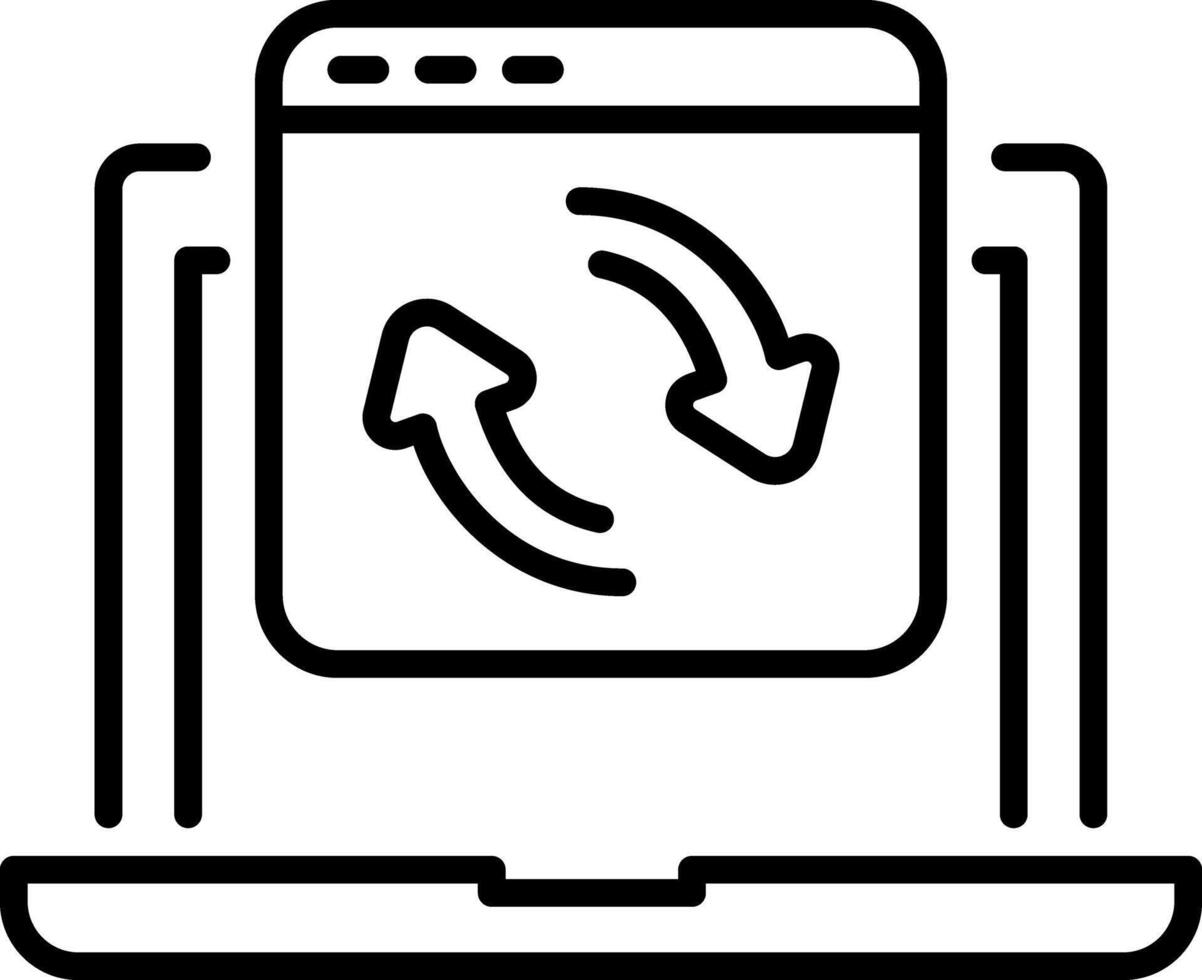 Refresh web icon in an outline style vector