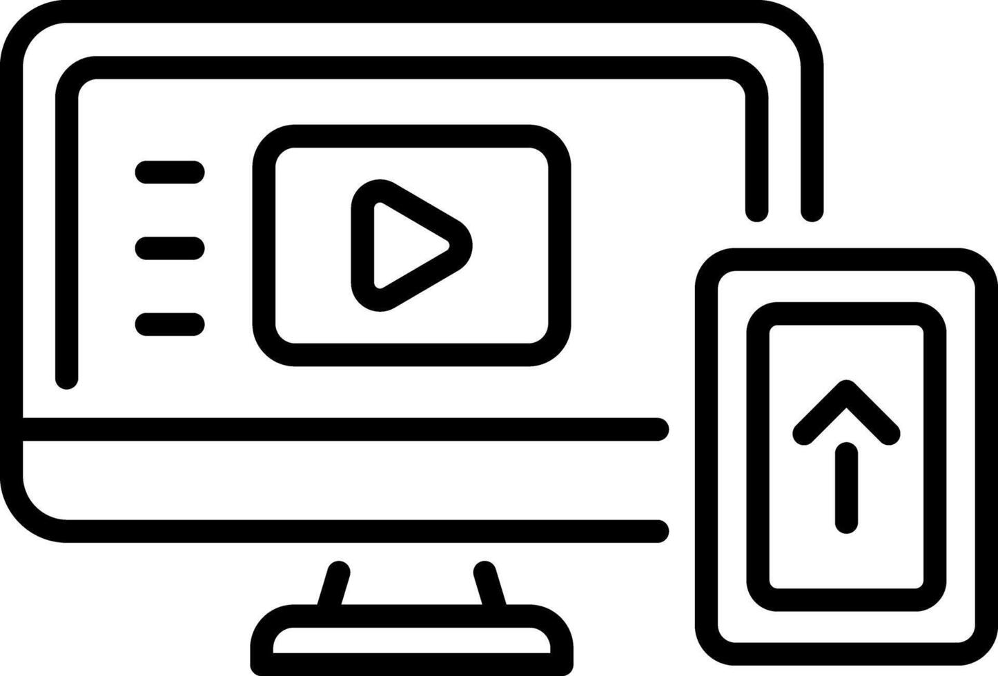A line style icon of an uploading on a system vector