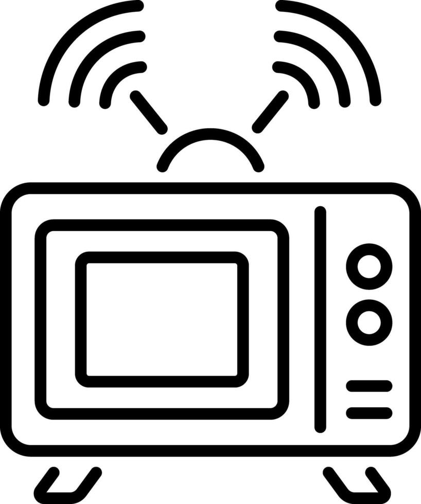 A line style icon of tv antenna vector