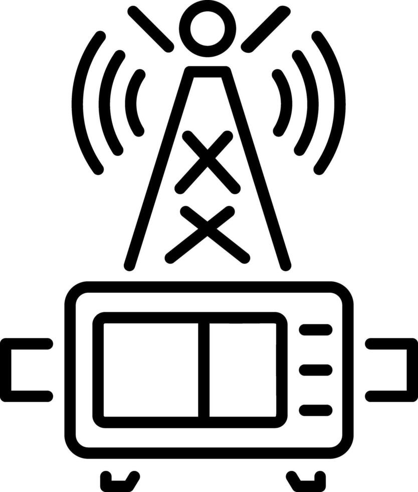 Tv broadcast system icon in linear style vector