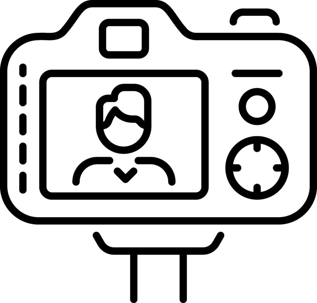 recording camera icon in linear style vector