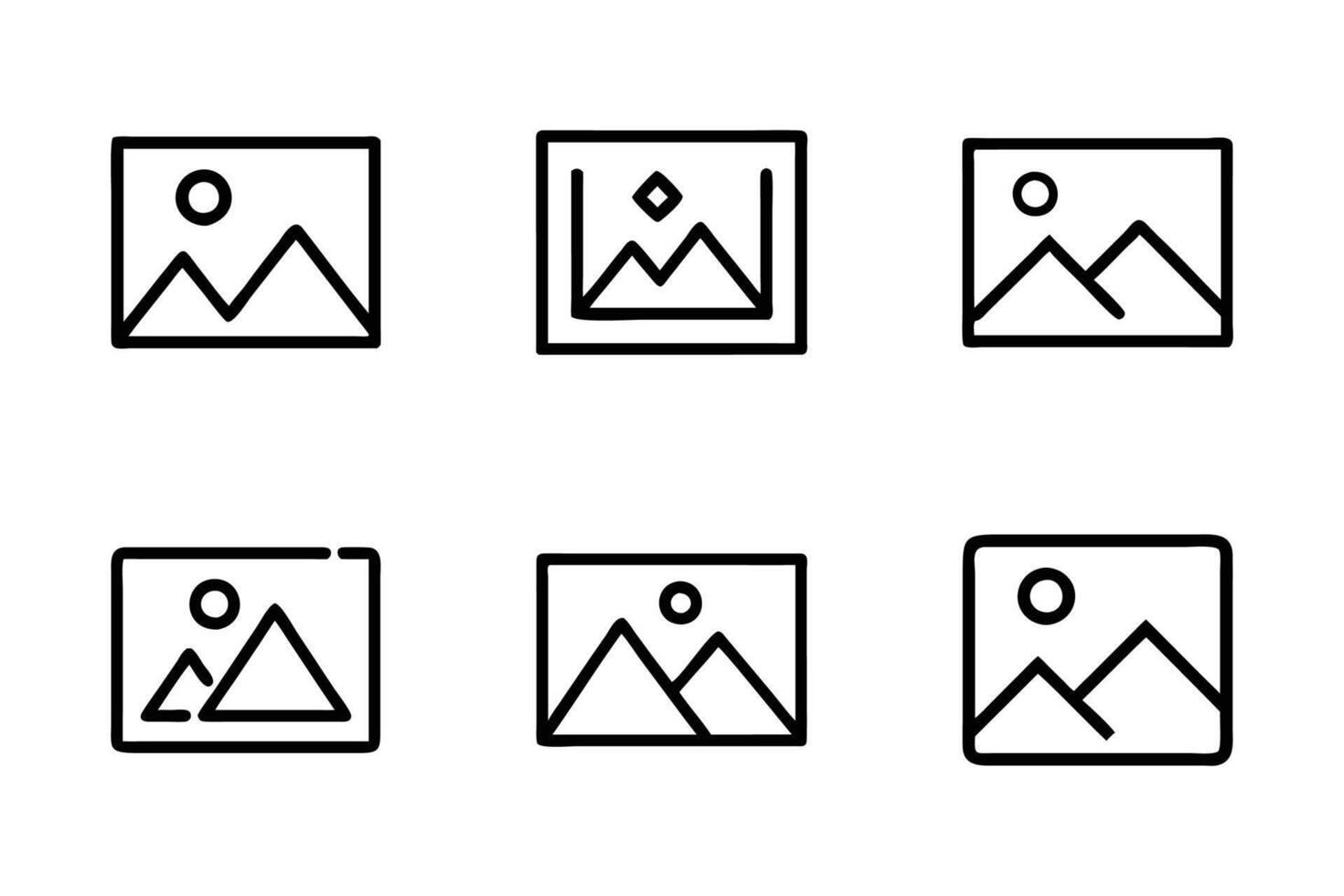 Image isolated line art flat illustration icon set vector