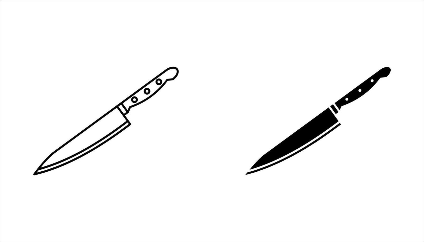 knife icon set on white background. vector