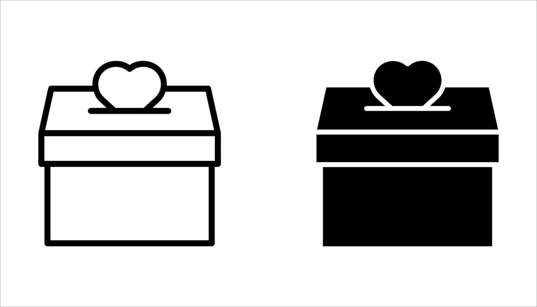 donation icon set on white background. vector