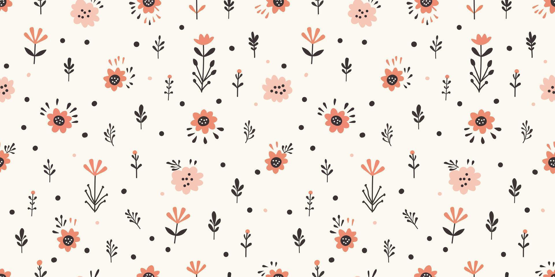 Cute flower vintage in a seamless pattern, soft pastels for a dreamy aesthetic vector