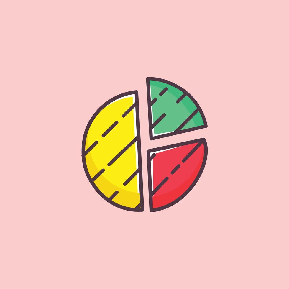 Minimalist image of a pie chart or bar graph, symbolizing financial reporting and analysis. vector