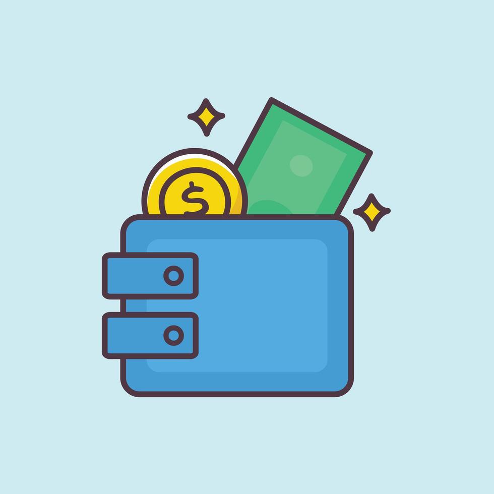Wallet Flat Design E-Commerce Icon vector