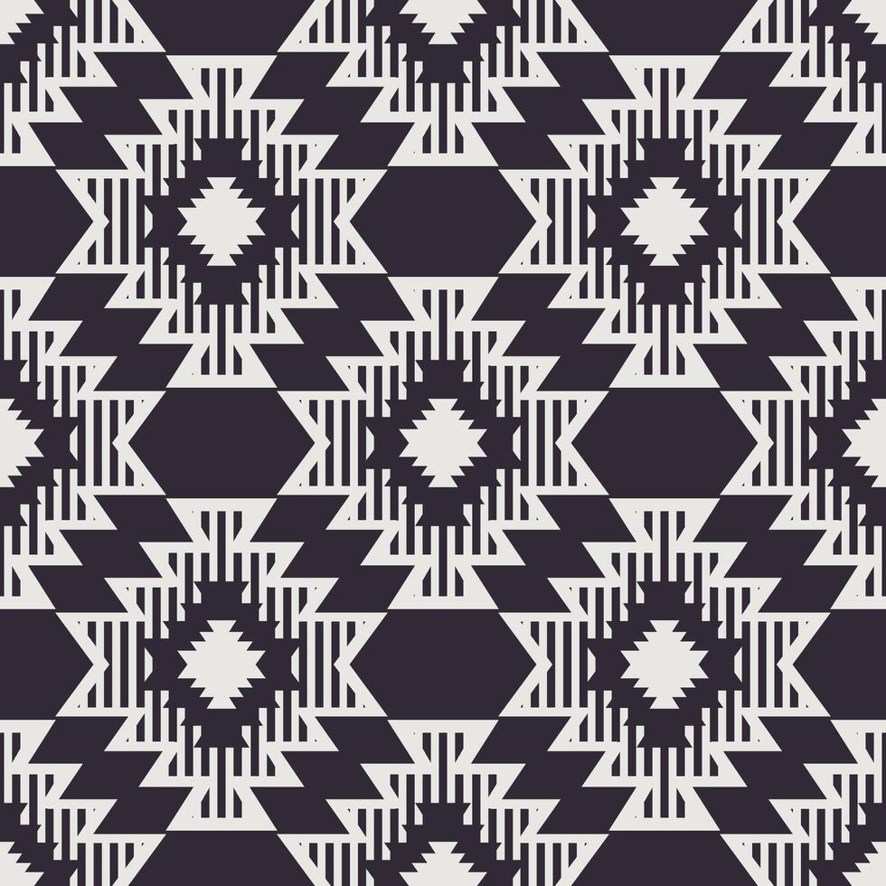 Modern aztec southwestern pattern. Black and white southwestern navajo geometric shape seamless pattern. Ethnic geometric pattern use for fabric, textile, home decoration elements, upholstery. vector