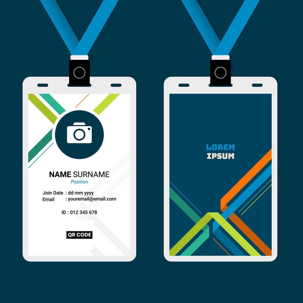 ID Card Design with Abstract Line Stripe Composition vector