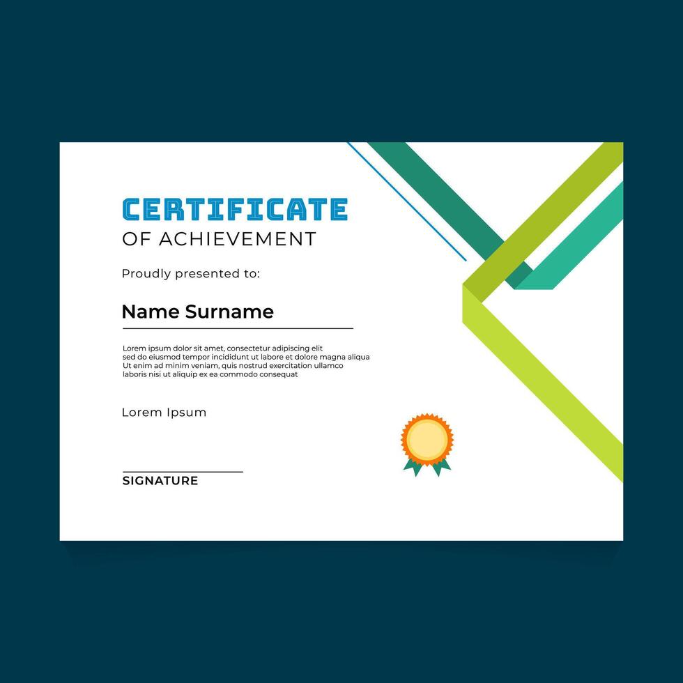 Certificate Template Design with Line Tape Crossing Each Other vector