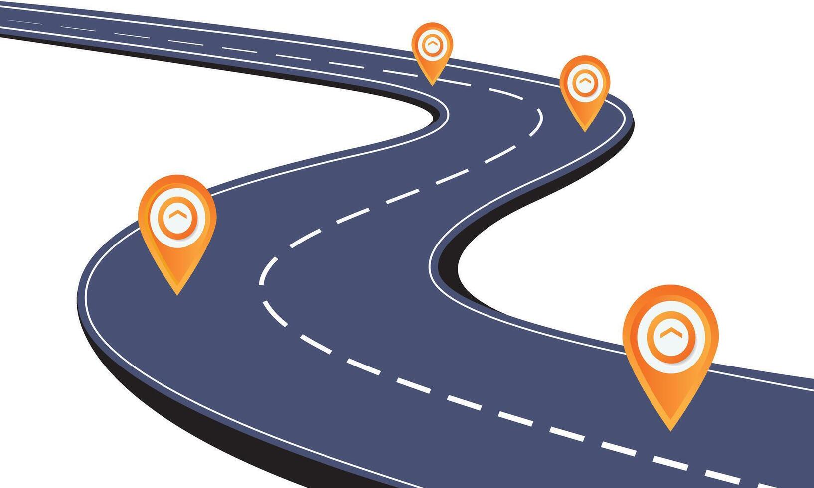 Curved Road with Navigation Markers Illustration vector
