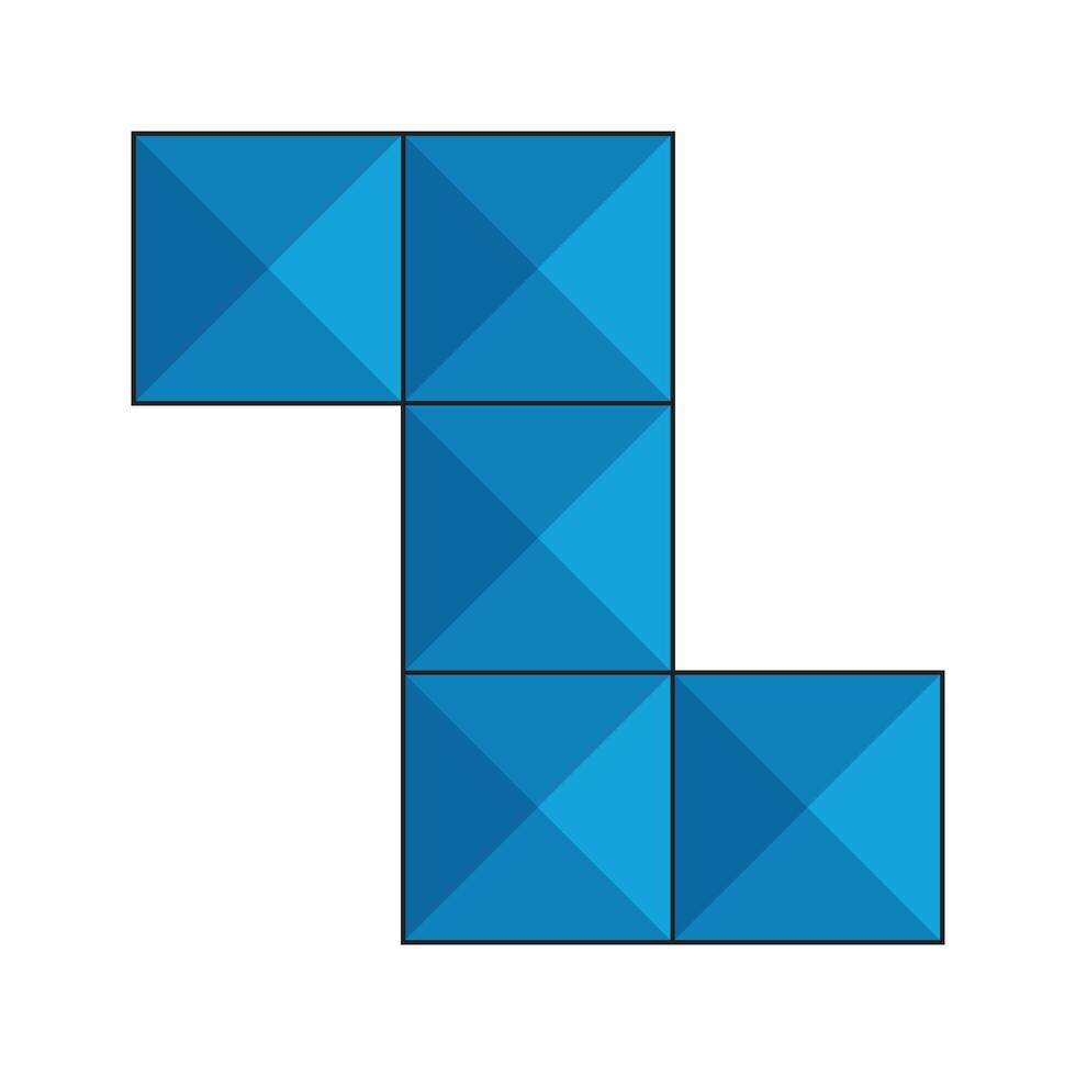Tetris Game cube Word Z icon vector