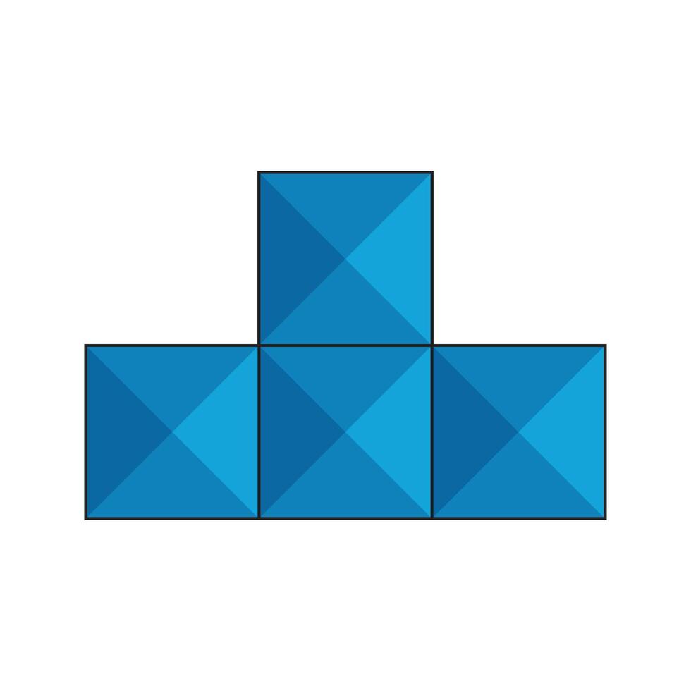 Tetris Game shape cube icon vector