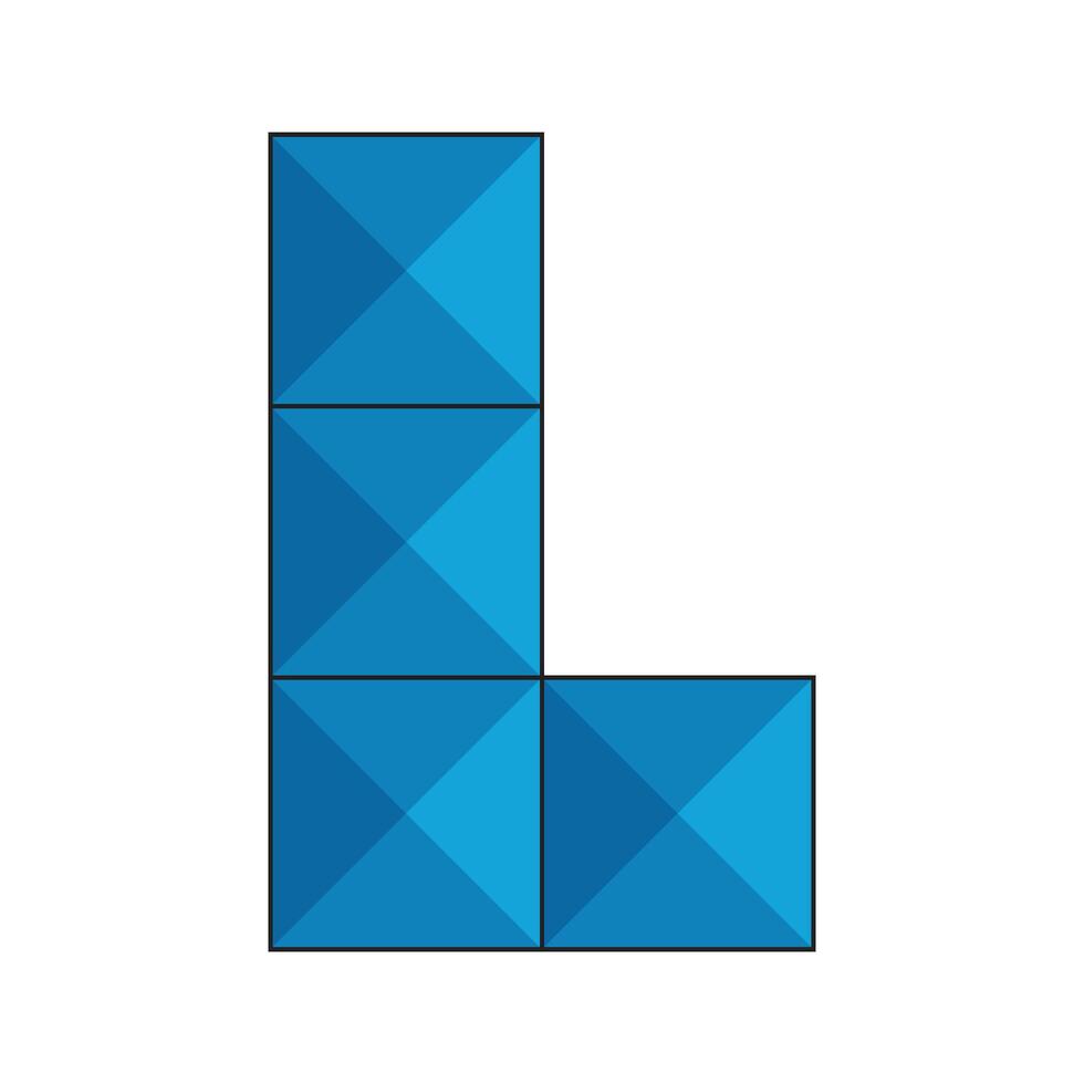 Tetris Game cube L icon vector