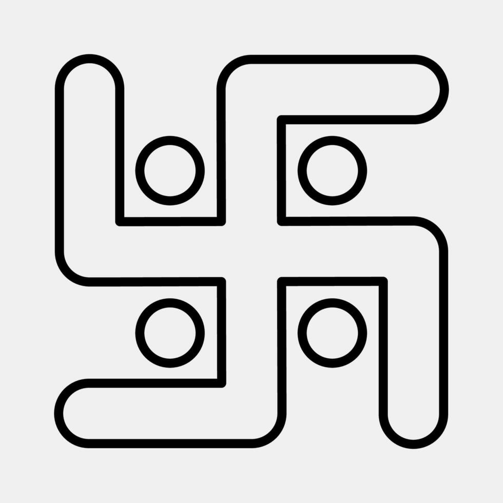 Icon swastika. Diwali celebration elements. Icons in line style. Good for prints, posters, logo, decoration, infographics, etc. vector