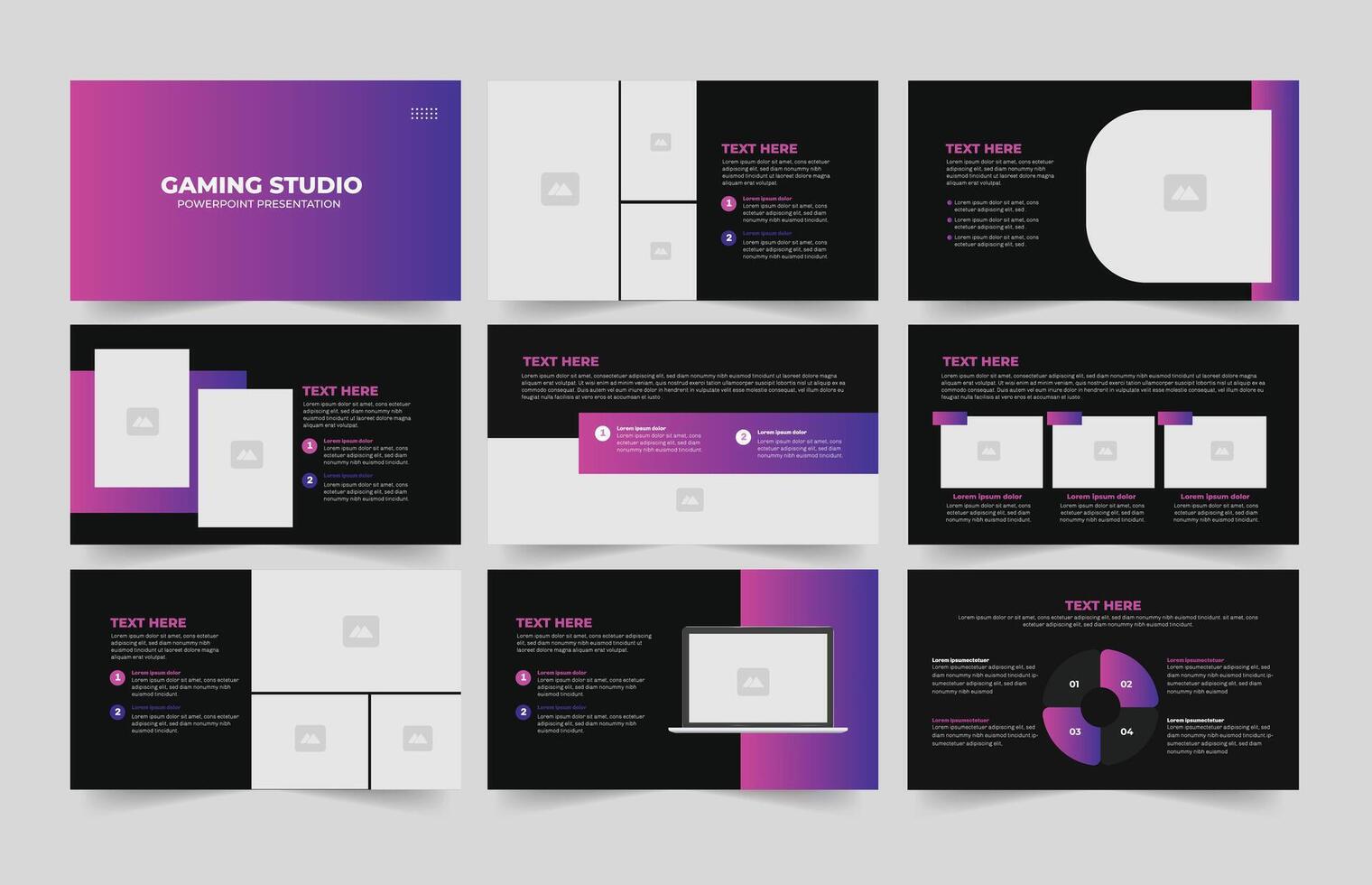 Sport Gaming Presentation Template or Sport Presentation Slide Design. vector