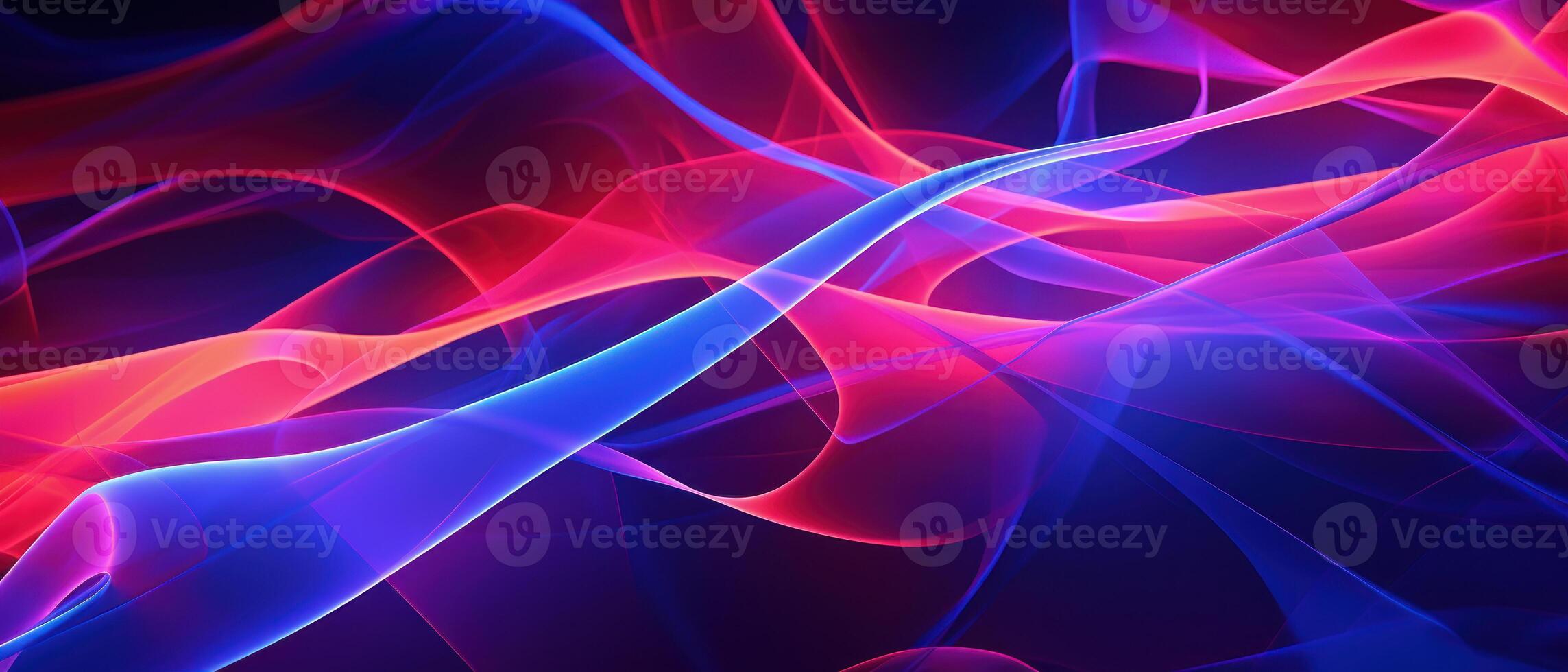 AI generated Futuristic illustration featuring a dynamic neon wave against a dark backdrop. photo
