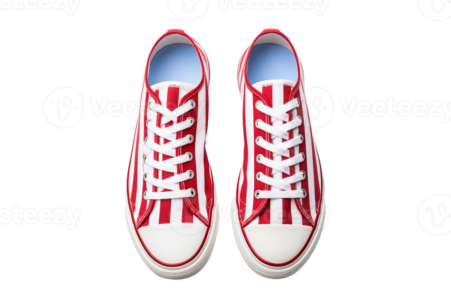 Striped Canvas Sneakers on transparent background. png