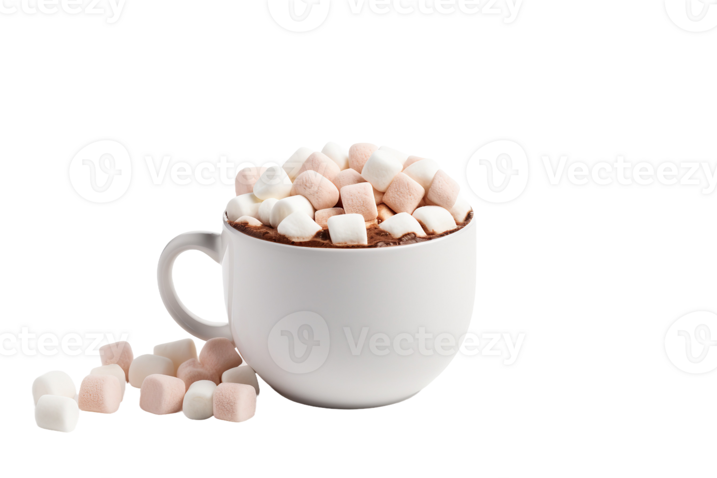 Warm Delight Cocoa Mug with Marshmallow On Transparent Background png