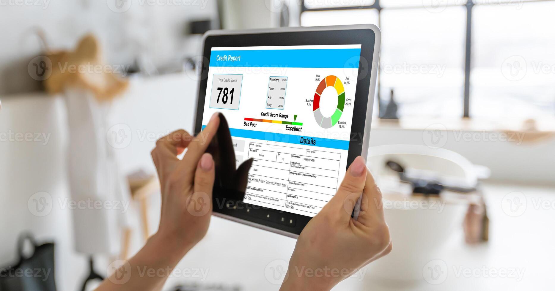 report credit score banking borrowing application risk form document loan business market policy deployment data check workplace concept - stock image photo