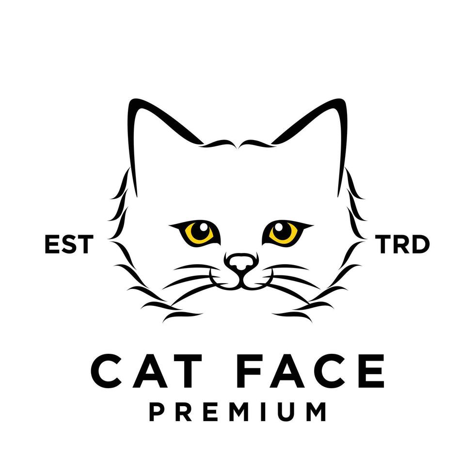 Cat face head logo icon design illustration vector