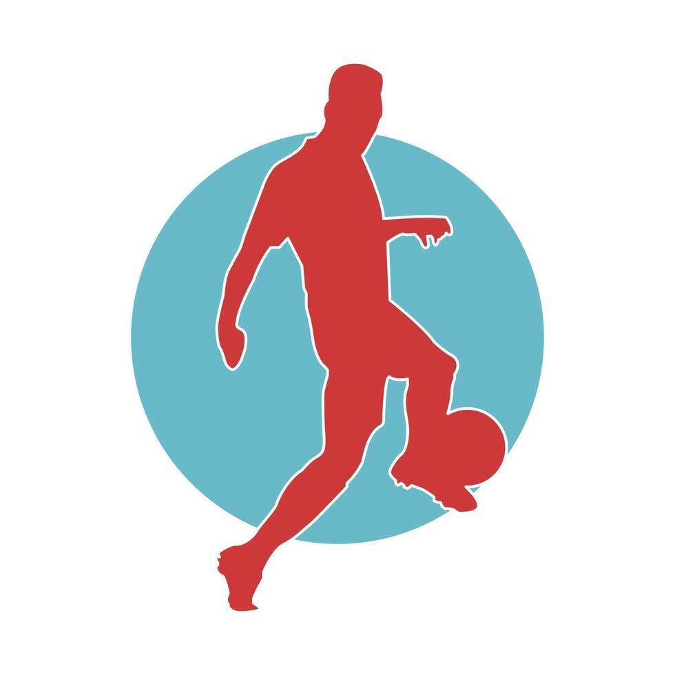 soccer player silhouette illustration vector