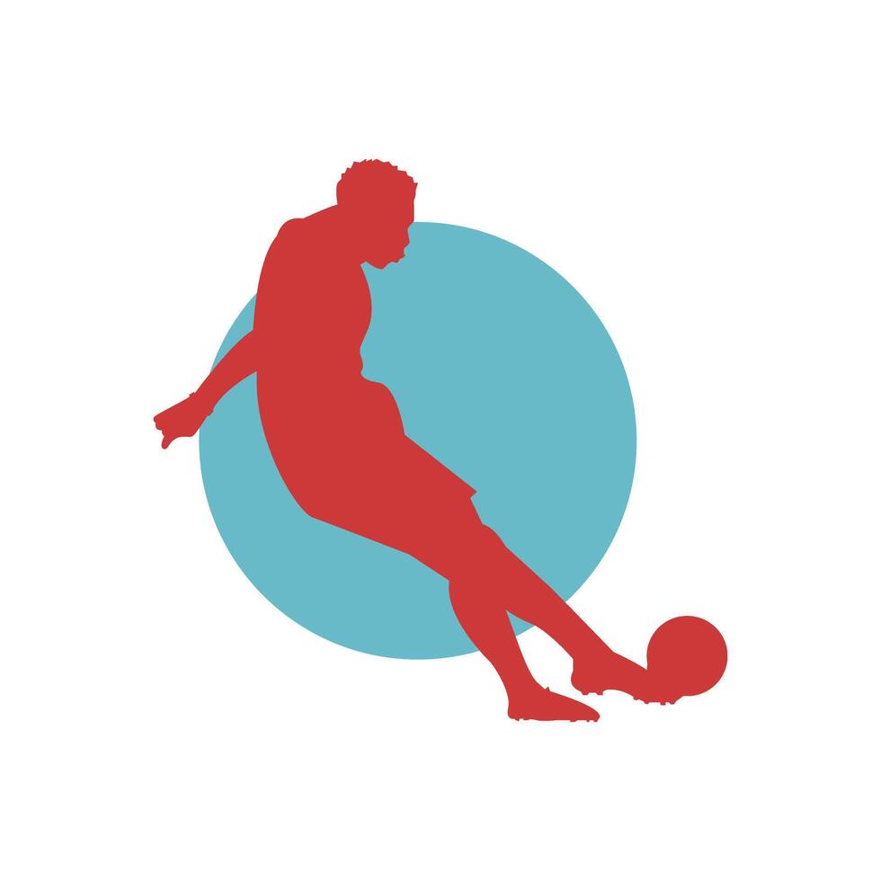 soccer player silhouette illustration vector
