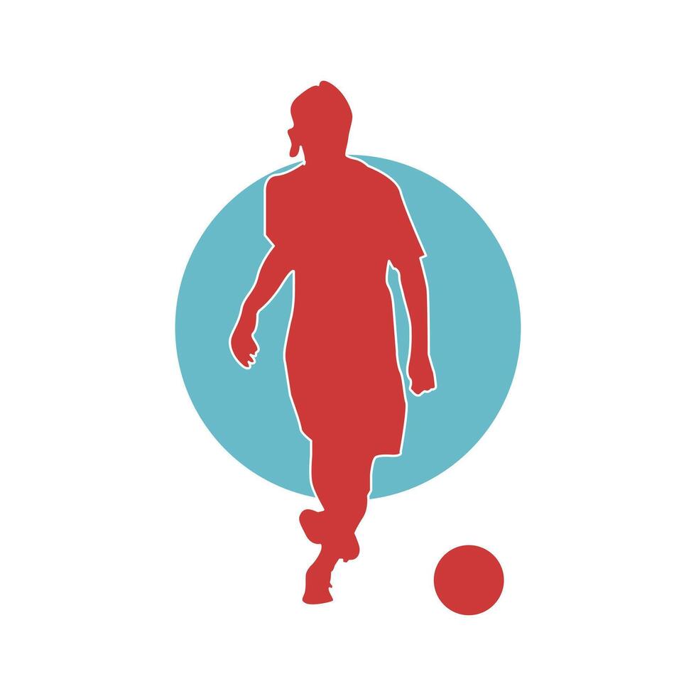 soccer player silhouette illustration vector