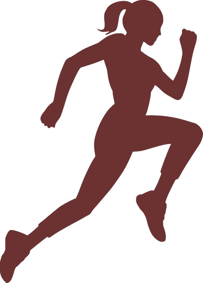 Running Woman Fitness Silhouette vector