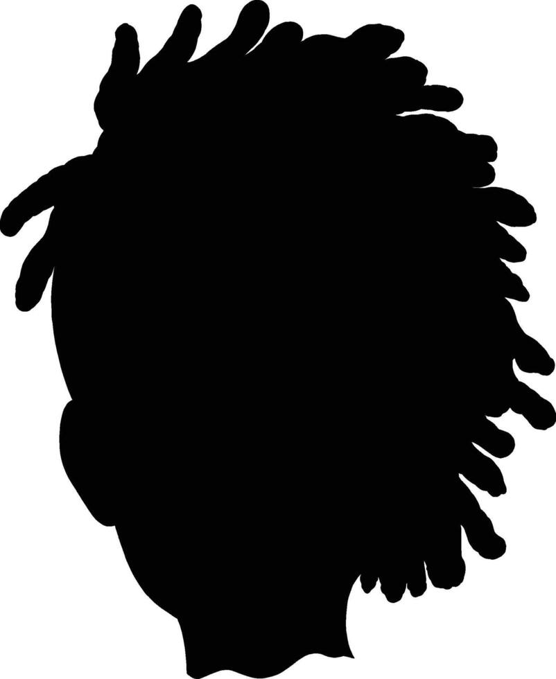 silhouette of a woman with dreadlocks vector